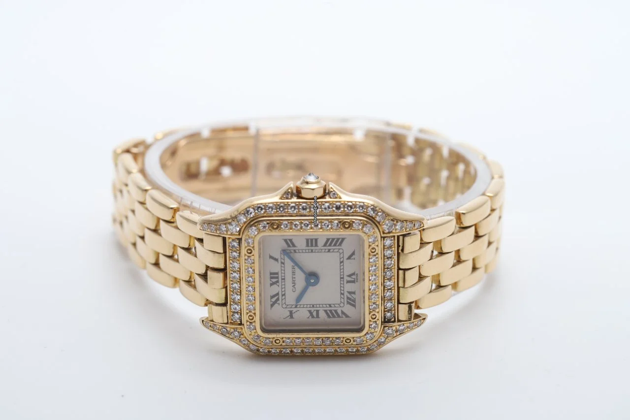 Cartier Panthere 18k Yellow Gold And Factory Diamonds Watch Cartier Panthere 18k Yellow Gold And Factory Diamonds Watch