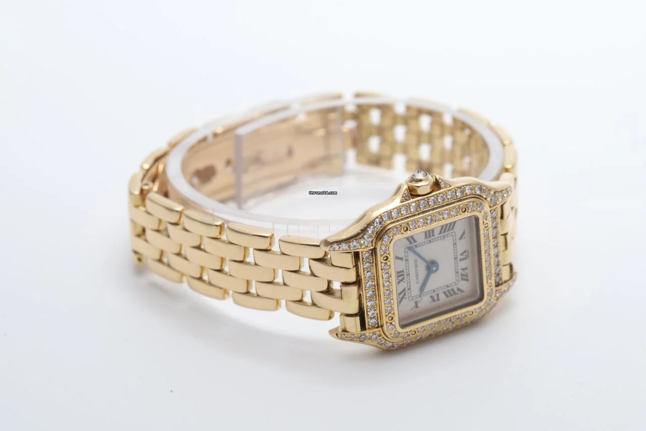 Cartier Panthere 18k Yellow Gold And Factory Diamonds Watch Cartier Panthere 18k Yellow Gold And Factory Diamonds Watch