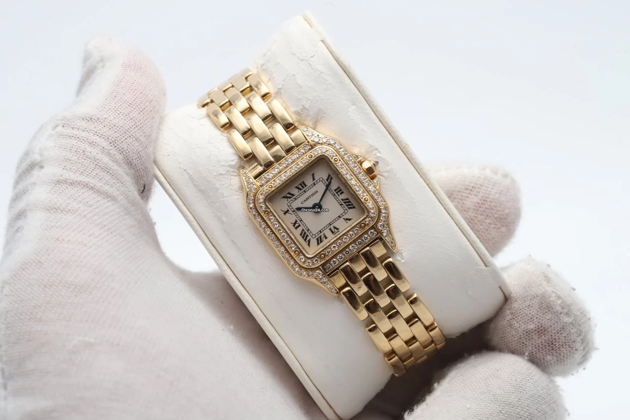 24706236-db80zrm84k0mkix2rct86jlv-ExtraLarge Cartier Panthere 18k Yellow Gold And Factory Diamonds Watch