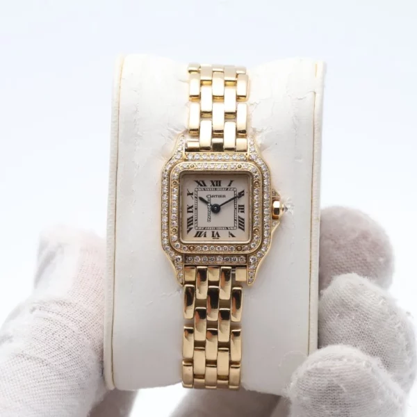 Cartier Panthere 18k Yellow Gold And Factory Diamonds Watch