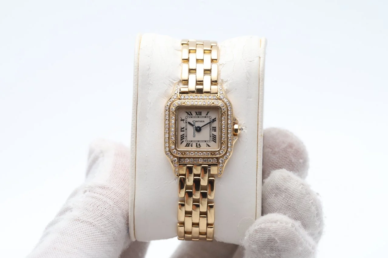 Cartier Panthere 18k Yellow Gold And Factory Diamonds Watch Cartier Panthere 18k Yellow Gold And Factory Diamonds Watch