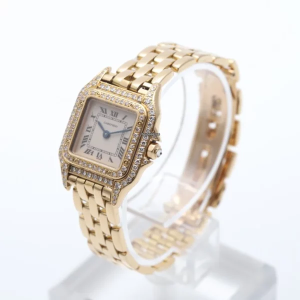 Cartier Panthere 18k Yellow Gold And Factory Diamonds Watch
