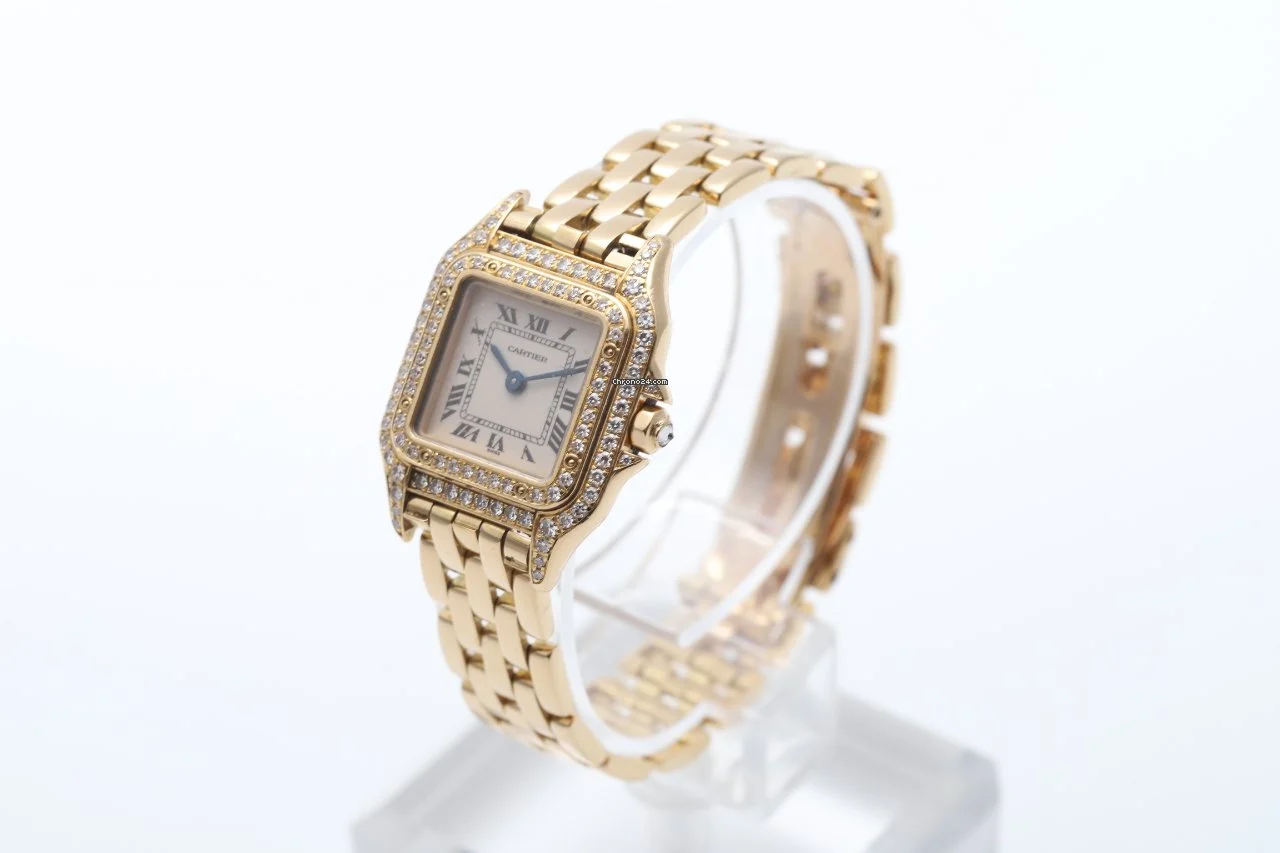 Cartier Panthere 18k Yellow Gold And Factory Diamonds Watch Cartier Panthere 18k Yellow Gold And Factory Diamonds Watch