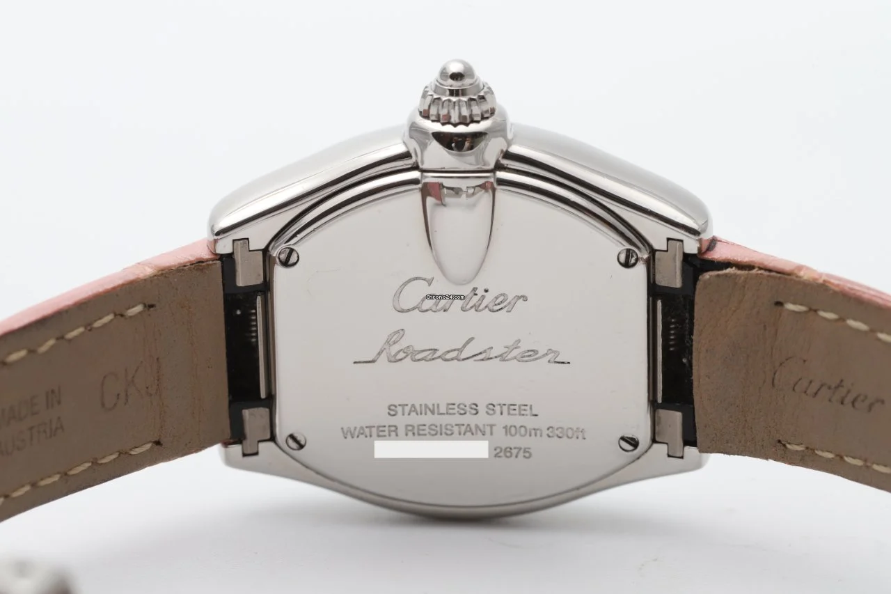 Cartier Roadster Ladies Stainless Steel Pink Strap Watch Cartier Roadster Ladies Stainless Steel Pink Strap Watch