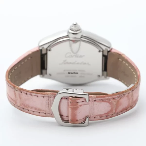 Cartier Roadster Ladies Stainless Steel Pink Strap Watch