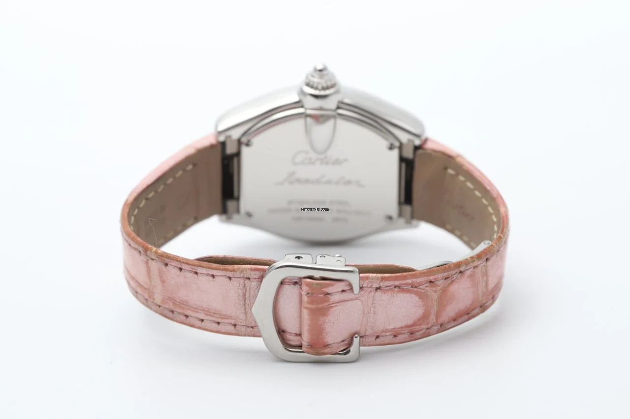 Cartier Roadster Ladies Stainless Steel Pink Strap Watch Cartier Roadster Ladies Stainless Steel Pink Strap Watch