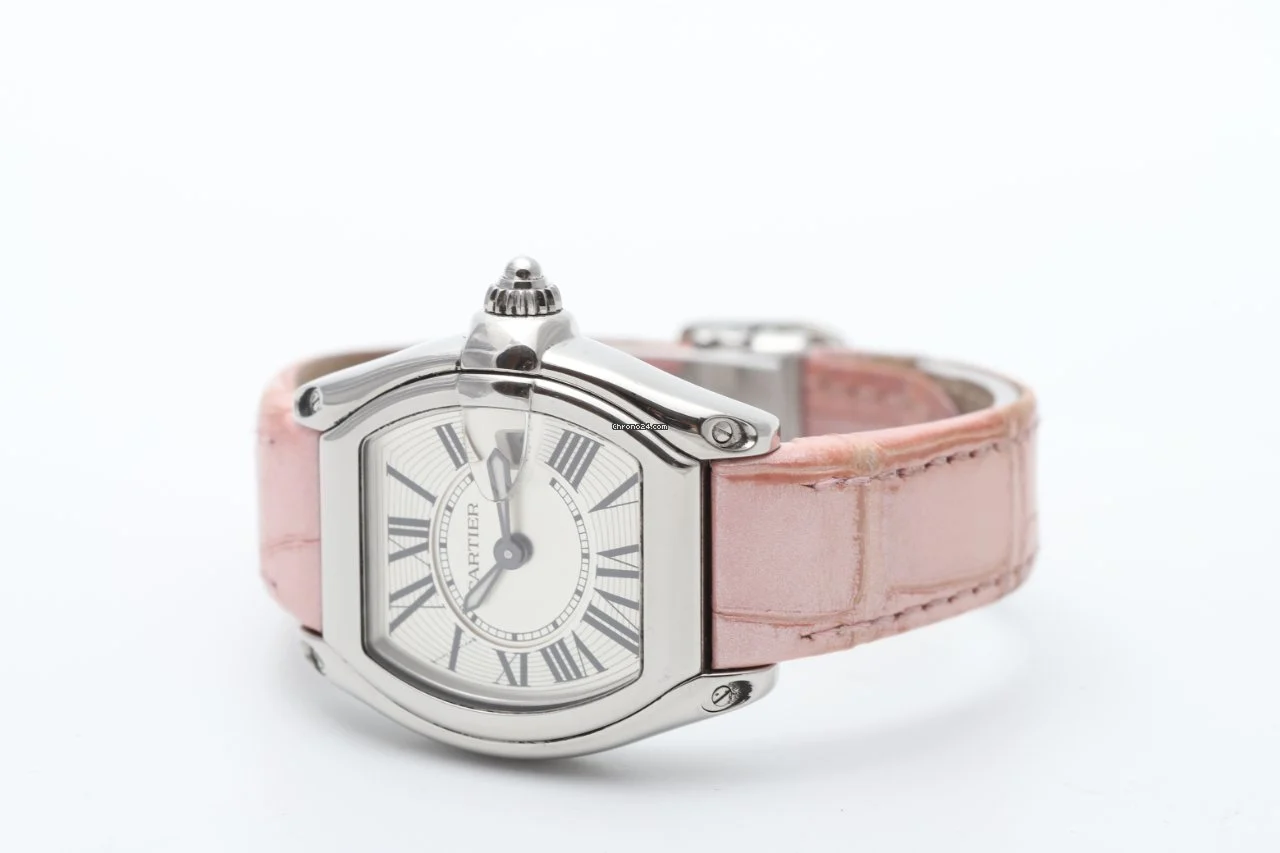 Cartier Roadster Ladies Stainless Steel Pink Strap Watch Cartier Roadster Ladies Stainless Steel Pink Strap Watch