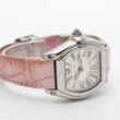Cartier Roadster Ladies Stainless Steel Pink Strap Watch