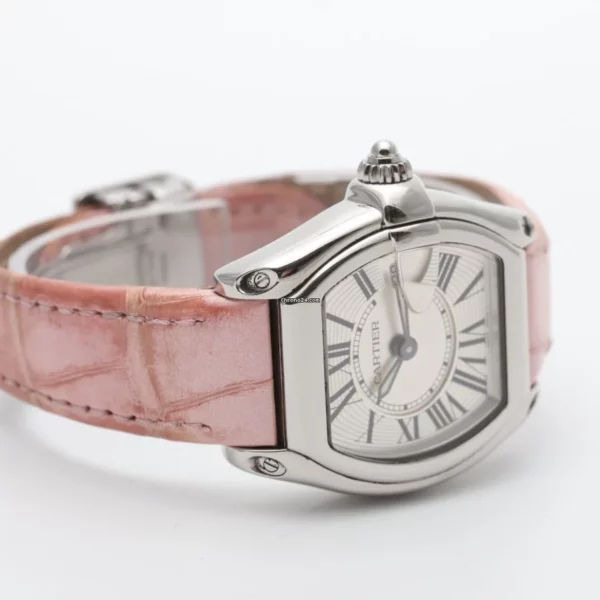 Cartier Roadster Ladies Stainless Steel Pink Strap Watch