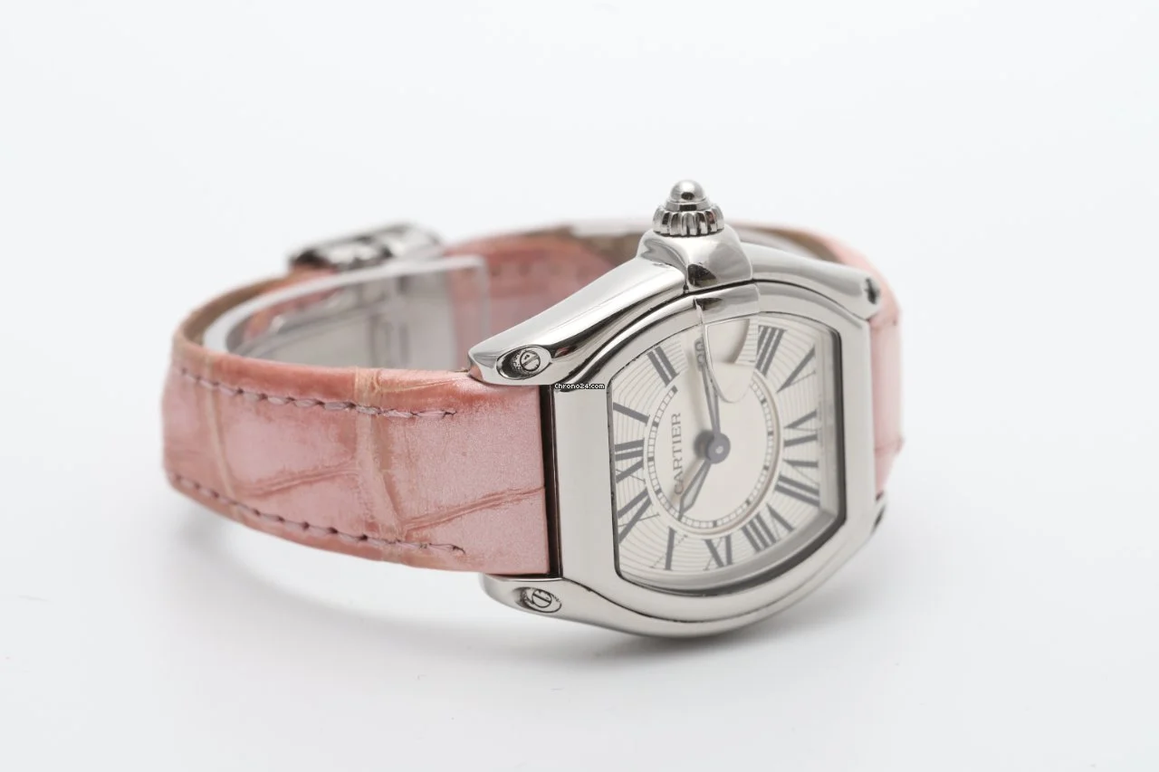 Cartier Roadster Ladies Stainless Steel Pink Strap Watch Cartier Roadster Ladies Stainless Steel Pink Strap Watch