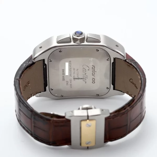 Cartier Santos 100 XL Chronograph Gold Bezel Automatic