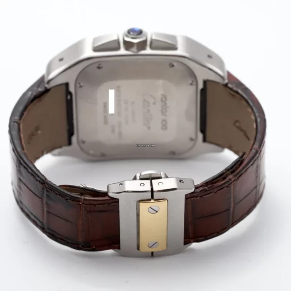 Cartier Santos 100 XL Chronograph Gold Bezel Automatic