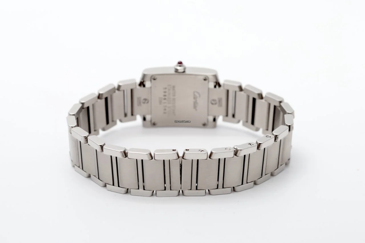Cartier Tank Francaise MOP Dial Quartz Stainless Steel