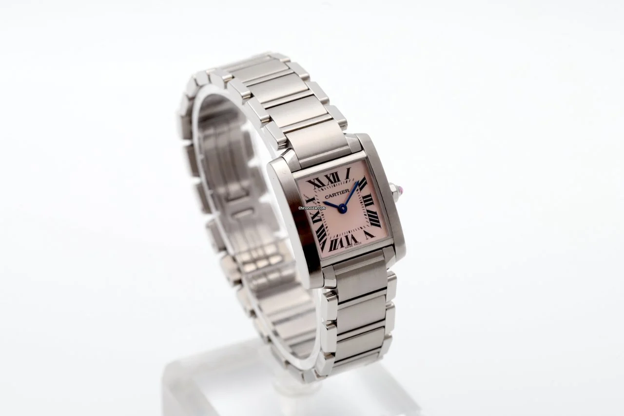 Cartier Tank Francaise MOP Dial Quartz Stainless Steel