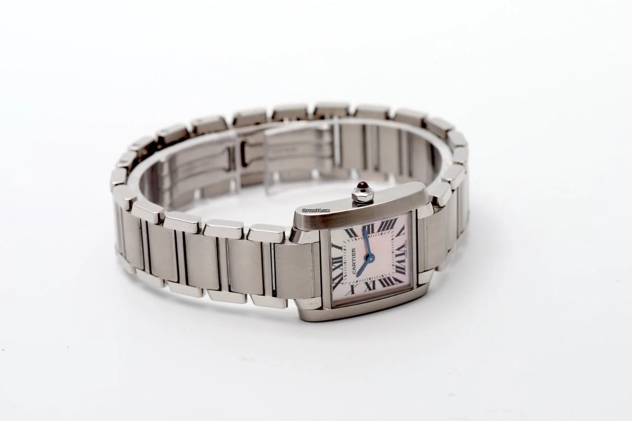 Cartier Tank Francaise MOP Dial Quartz Stainless Steel