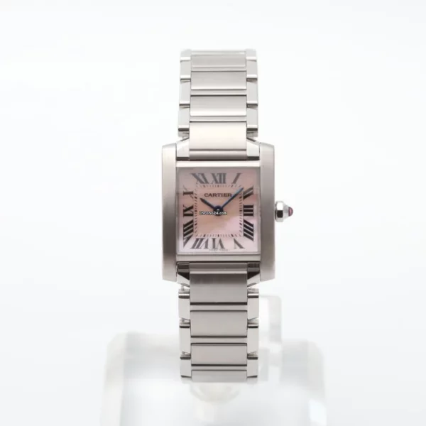 Cartier Tank Francaise MOP Dial Quartz Stainless Steel