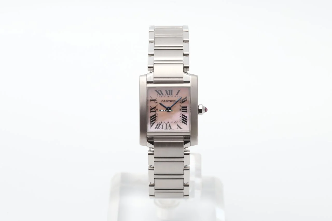 Cartier Tank Francaise MOP Dial Quartz Stainless Steel