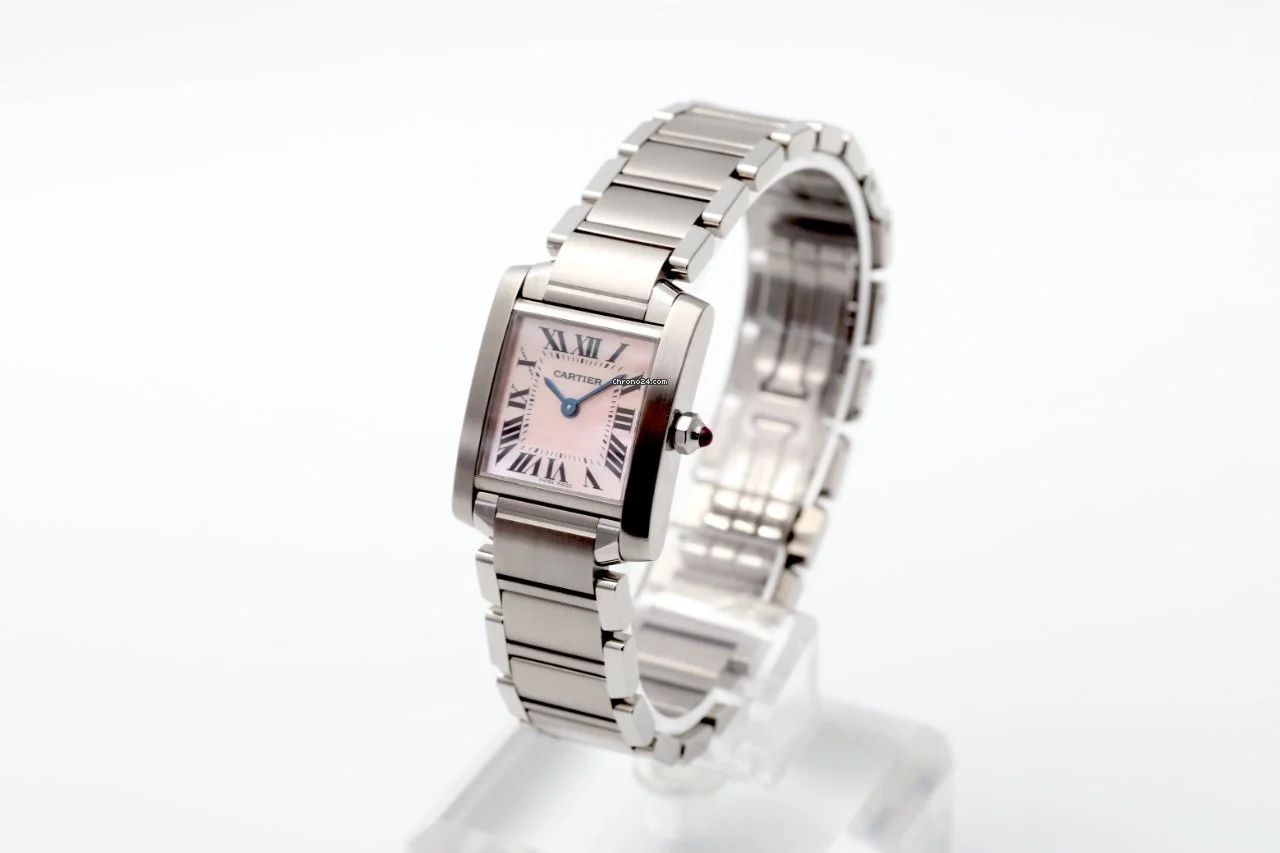 Cartier Tank Francaise MOP Dial Quartz Stainless Steel