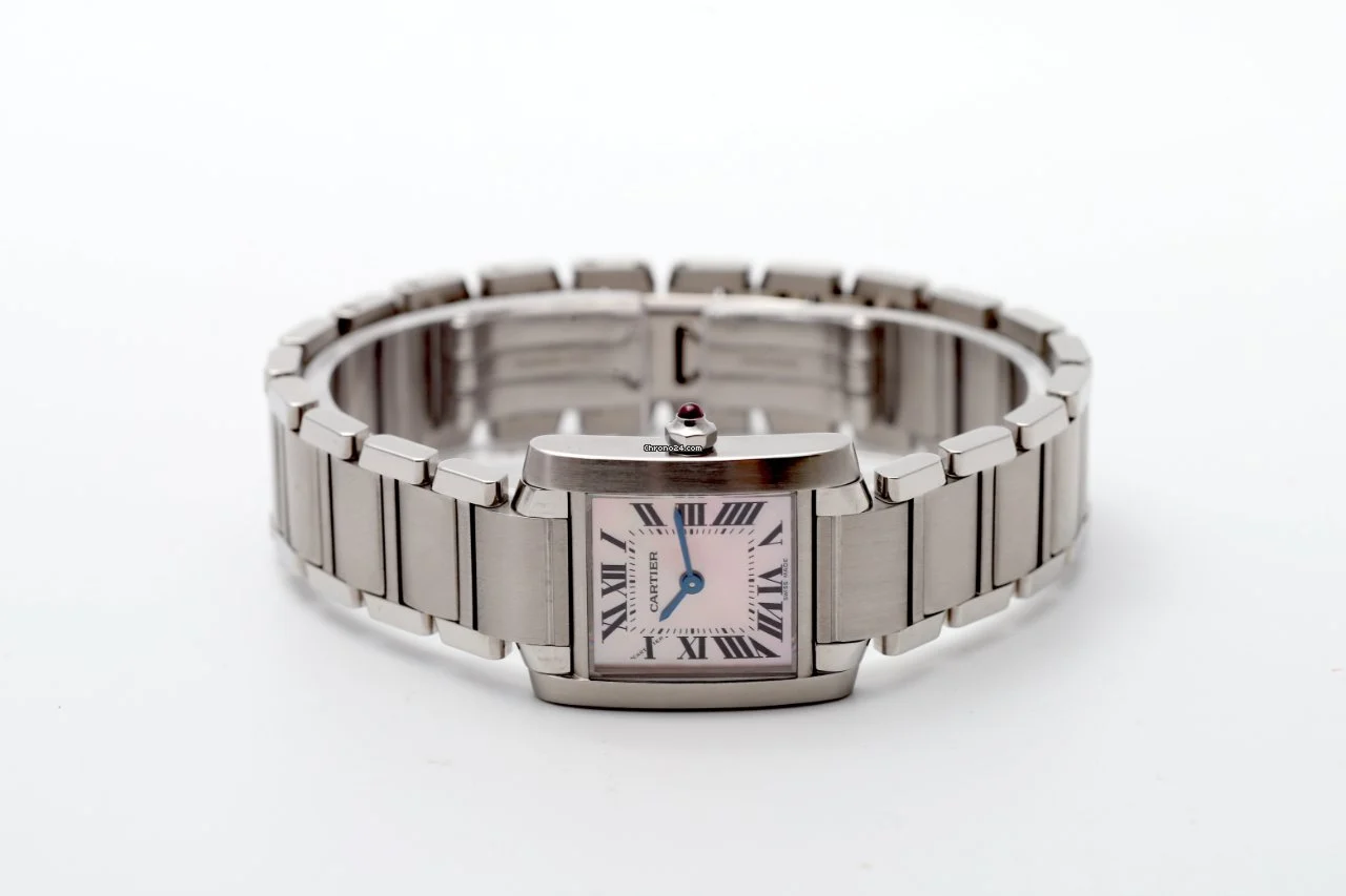 Cartier Tank Francaise MOP Dial Quartz Stainless Steel
