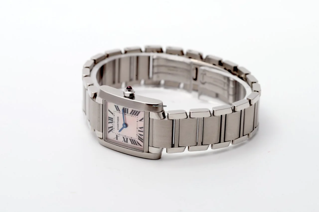 Cartier Tank Francaise MOP Dial Quartz Stainless Steel