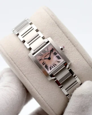 Cartier Tank Francaise MOP Dial Quartz Stainless Steel