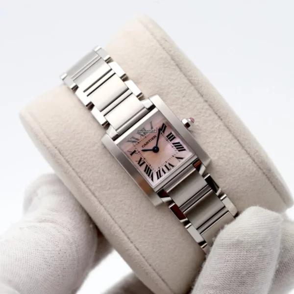 Cartier Tank Francaise MOP Dial Quartz Stainless Steel