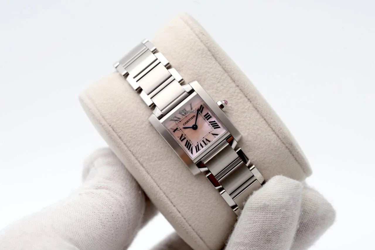 Cartier Tank Francaise MOP Dial Quartz Stainless Steel