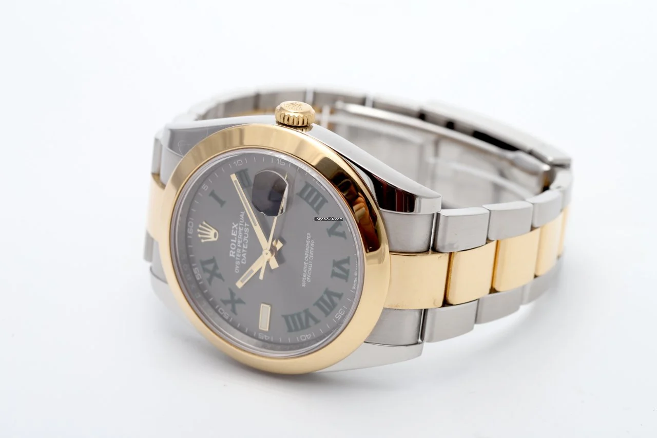 Rolex Datejust 2 Wimbledon 41mm Gold Stell Green Numerals