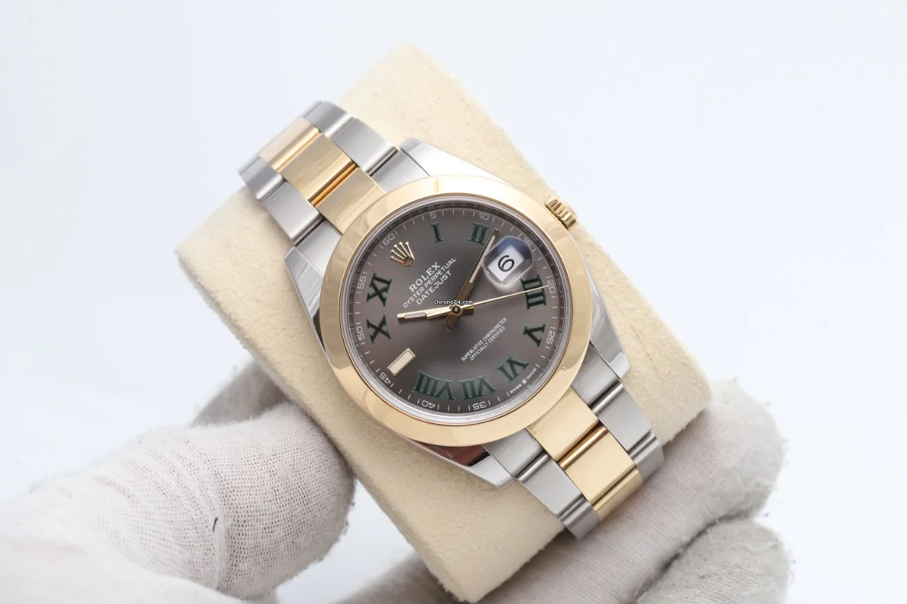 Rolex Datejust 2 Wimbledon 41mm Gold Stell Green Numerals