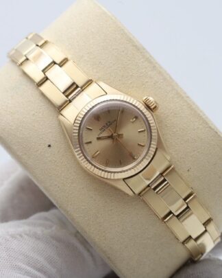 Rolex Oyster Perpetual 18k Yellow Gold 26mm Ref.6619 Automatic Womens Watch