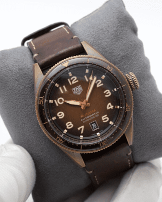 TAG Heuer Autavia Bronze WBE5191 Brown Dial Cal. 5 Chronometer 42mm Mens Watch