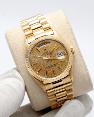 Rolex Day-Date President 18038 18ct Solid Gold Pyramide Dial 36mm Mens Watch
