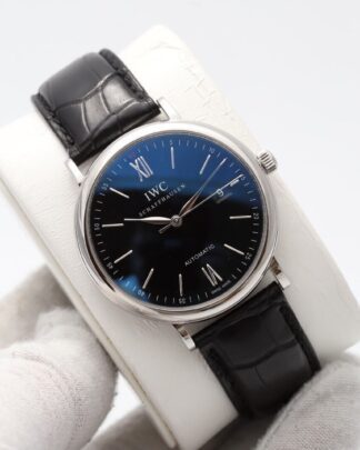 IWC Portofino Black 40 mm IW356502 Leather Strap Mens Watch - Box / Papers