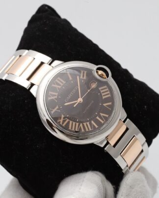 Cartier Ballon Bleu Steel Rose Gold Chocolate Dial 42mm Unisex Watch