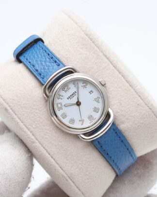 Hermes Pullman Stainless Steel Blue Leather -Unworn