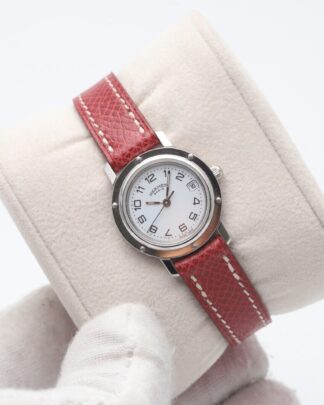 Hermès Cliper Ladies Quartz Red Leather Strap 23mm-Unworn Watch