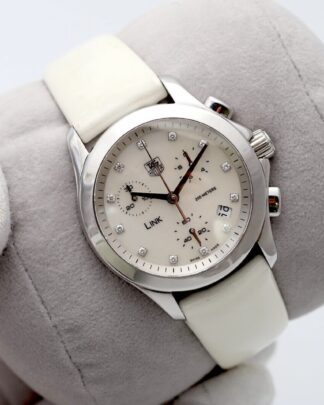 TAG Heuer Link Lady 33 MM Mother of Pearl Quartz Leather Strap Watch