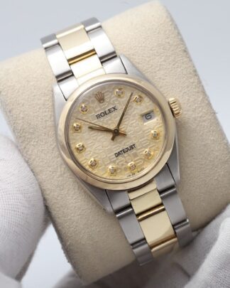Rolex Datejust 31 Steel & Gold Champagne Stones Dial Good Condition Watch