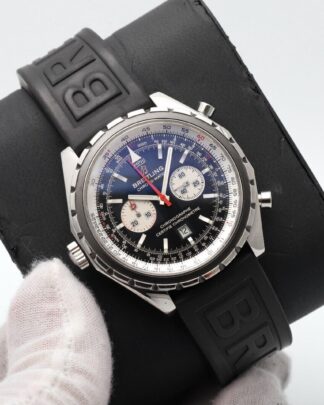 Breitling Chrono-Matic 44mm A41360 Stainless Steel & Rubber Strap Men's Watch