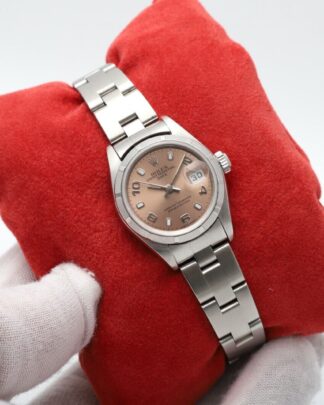 Rolex Oyster Perpetual 26mm Pink Lady Date 79190 Stainless Steel Womens Watch