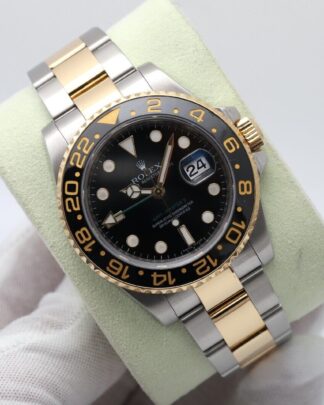 Rolex GMT Master II 116713LN Black Dial 40mm 18K Yellow Gold & Steel Men's Watch