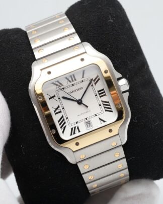 Cartier Santos Large Steel/Gold 40mm  Fullset Mens Watch W2SA0009