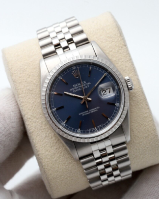 Rolex Datejust Stainless Steel 36mm Blue Dial Fluted Bezel Jubilee Men's Watch