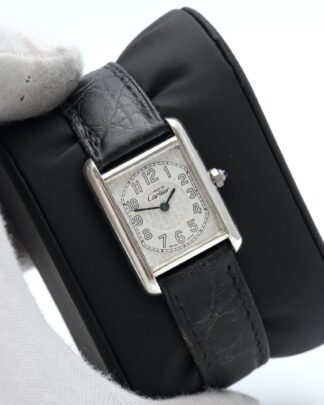 Cartier Must De Tank Leather Strap Quartz 2416 22mm 2001 Ladies Watch