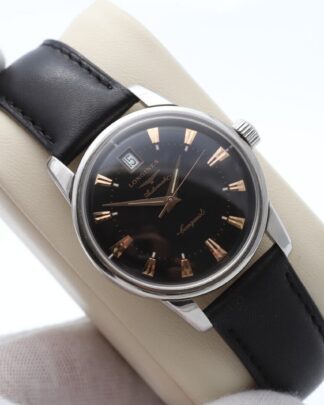 Longines Conquest Heritage Black Dial Leather Strap 35mm Men's Watch