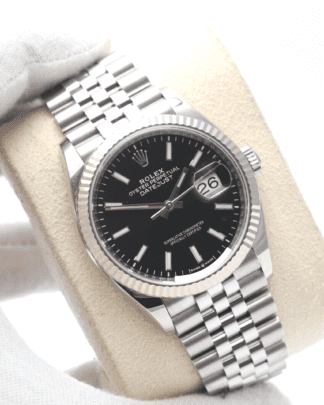 Rolex Datejust 36mm Black Dial Fluted Bezel 126234 2020 Men's Watch