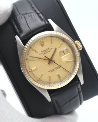 Rolex 1601 Datejust 1978 Leather Strap Champagne Dial  36mm  Men's Watch