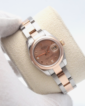 Rolex Datejust 26mm Bimetal Rose Gold 179161 2006 Women's Watch