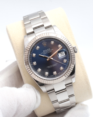 Rolex Datejust 41mm 126334 Factory Blue Diamond Dial 2017 Oyster Bracelet