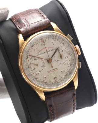 Vintage Intercontinental Watch Co Chronograph 18k Yellow Gold 616888 Mens Watch